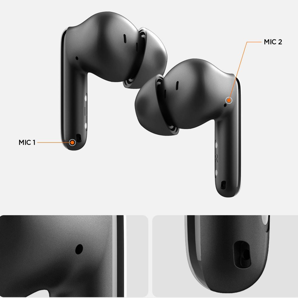Handsfree Bluetooth Spigen SA2400, TWS, ANC, Alb ASD07962