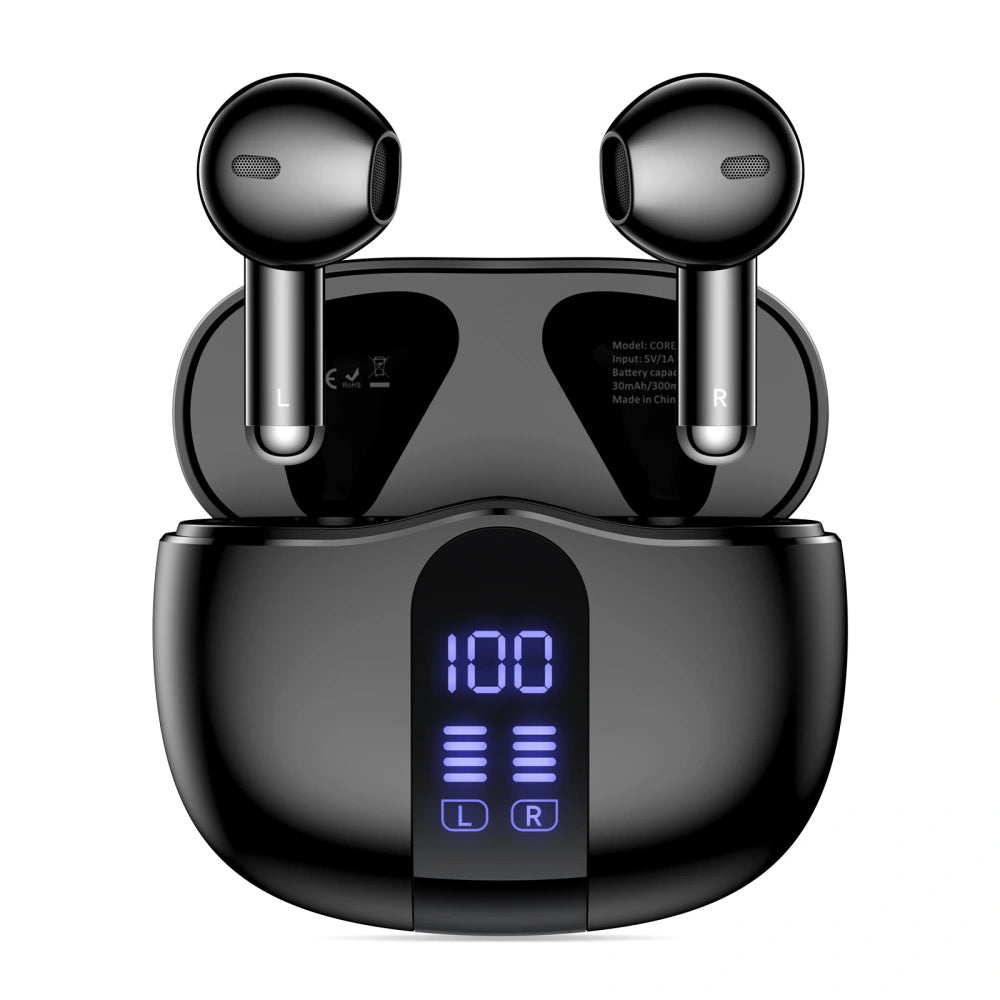Handsfree Bluetooth Tech-Protect Ultraboost Core G2, TWS, Negru