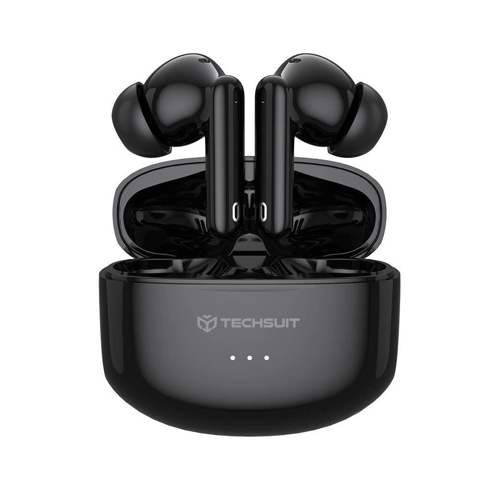 Handsfree Bluetooth Techsuit CW1 Audira Pro, TWS, ANC, Negru
