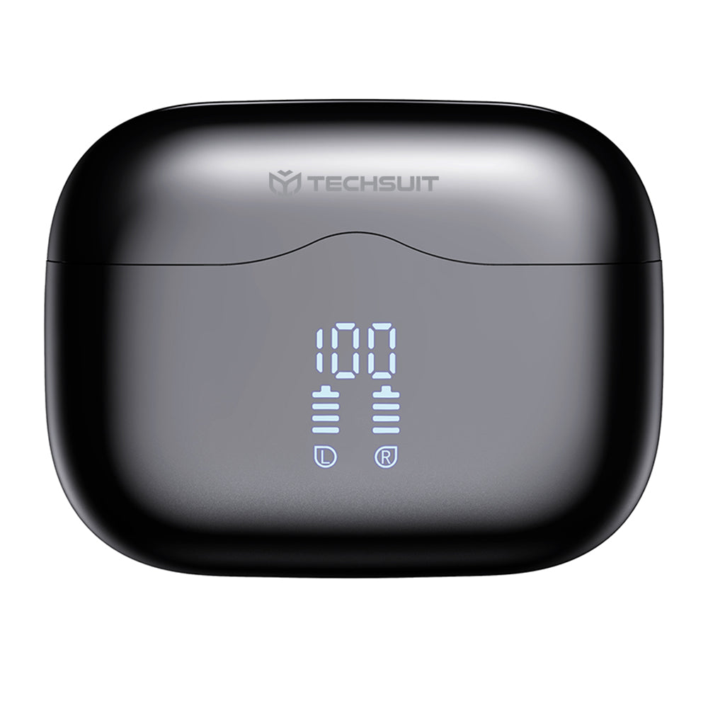 Handsfree Bluetooth Techsuit CW2 VelarX One, TWS, ANC, Negru