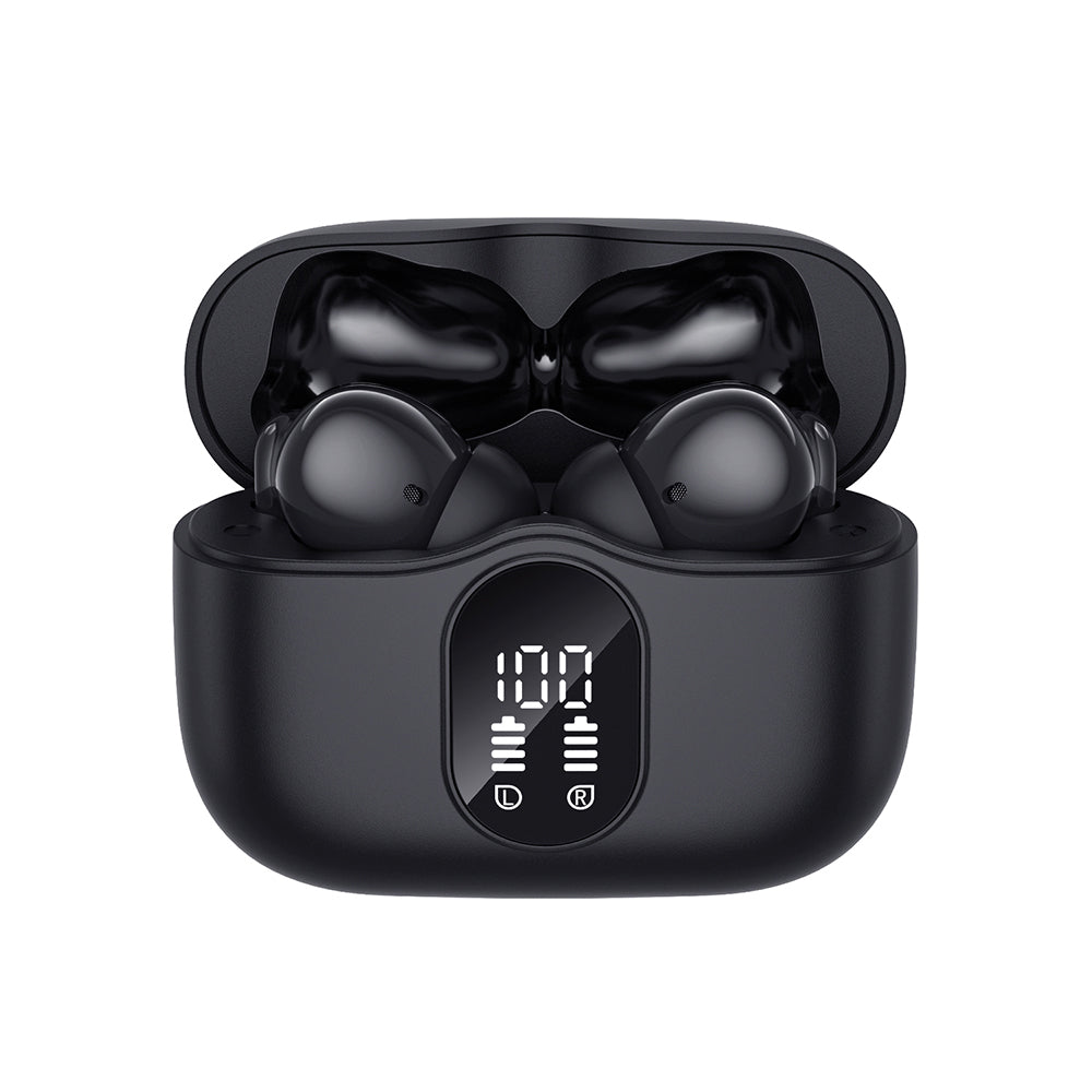 Handsfree Bluetooth Techsuit CW3 WaveBeat 100, TWS, ANC, Negru