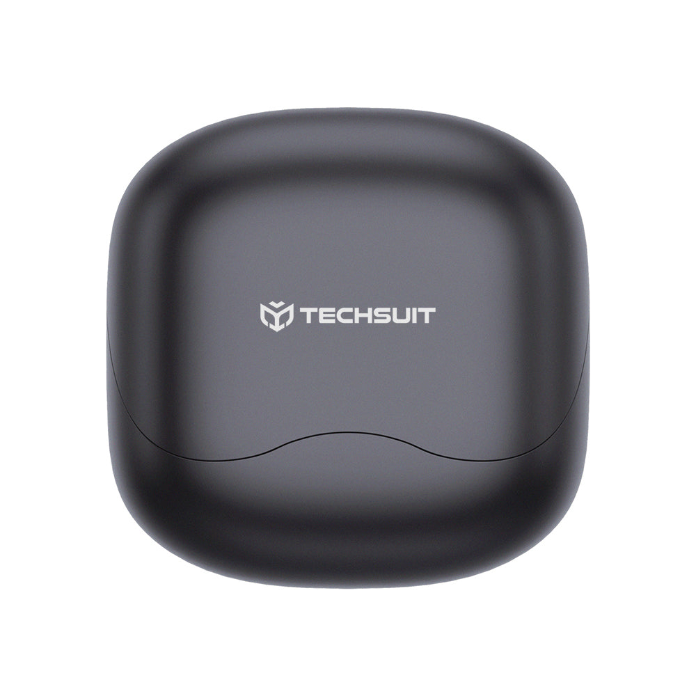 Handsfree Bluetooth Techsuit CW5 EchoFit Pro, TWS, ANC, MultiPoint, Negru