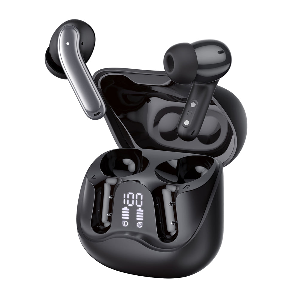 Handsfree Bluetooth Techsuit CW5 EchoFit Pro, TWS, ANC, MultiPoint, Negru