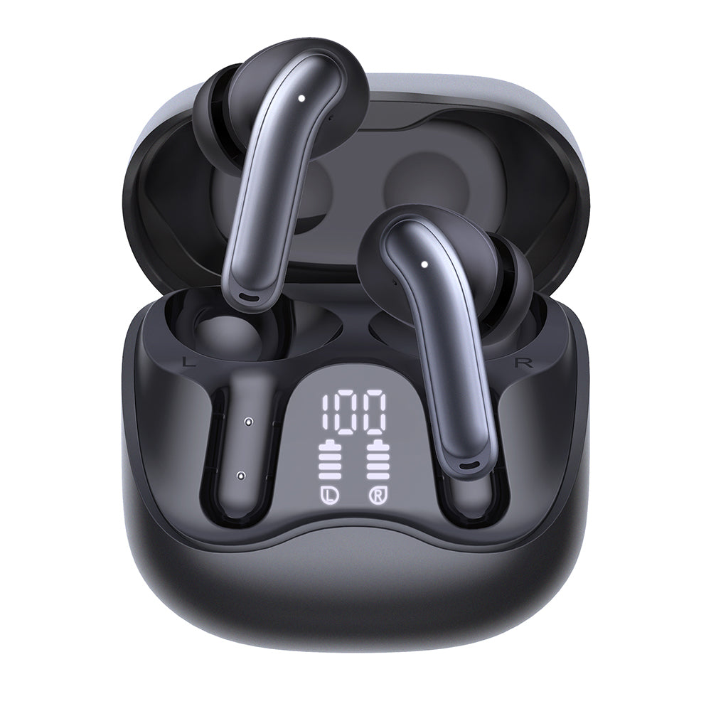 Handsfree Bluetooth Techsuit CW5 EchoFit Pro, TWS, ANC, MultiPoint, Negru