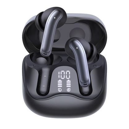 Handsfree Bluetooth Techsuit CW5 EchoFit Pro, TWS, ANC, MultiPoint, Negru