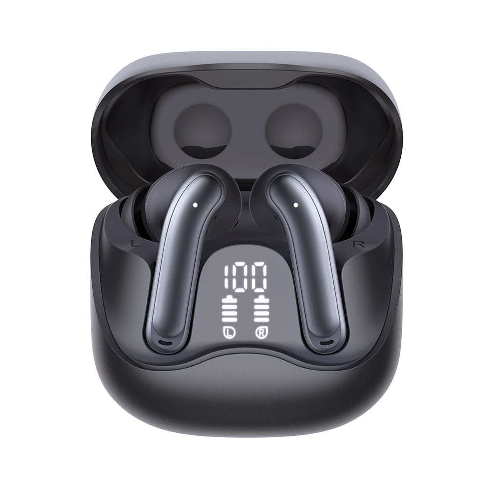 Handsfree Bluetooth Techsuit CW5 EchoFit Pro, TWS, ANC, MultiPoint, Negru