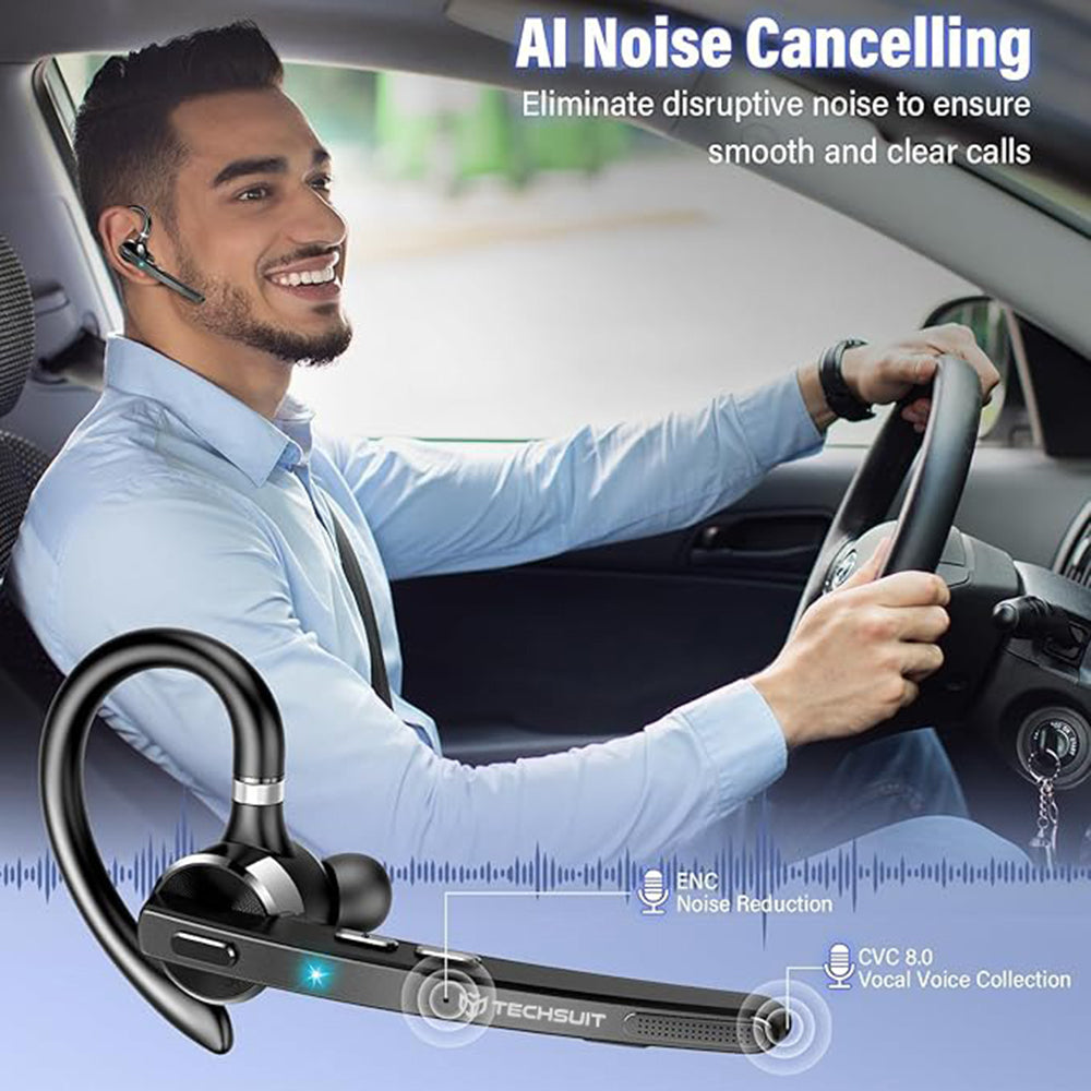 Handsfree Bluetooth Techsuit G9 TalkZen, A2DP, Negru