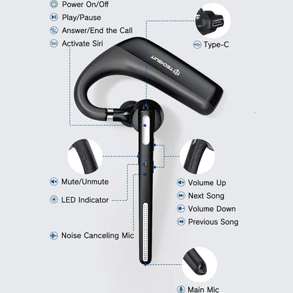 Handsfree Bluetooth Techsuit PowerTalks G6, MultiPoint, A2DP, Negru