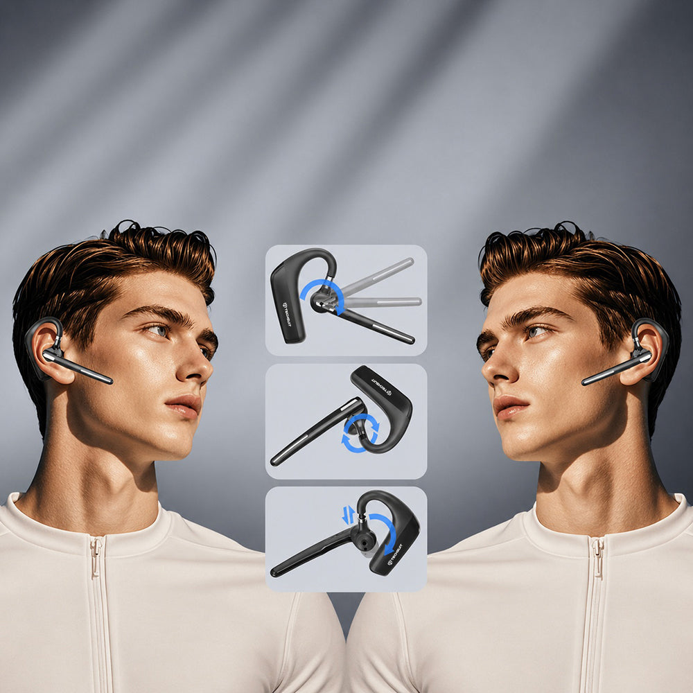 Handsfree Bluetooth Techsuit PowerTalks G6, MultiPoint, A2DP, Negru
