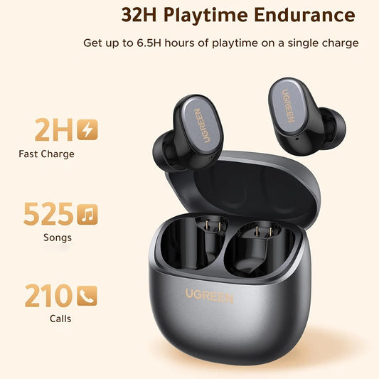 Handsfree Bluetooth UGREEN Dots (75628), TWS, MultiPoint, Negru