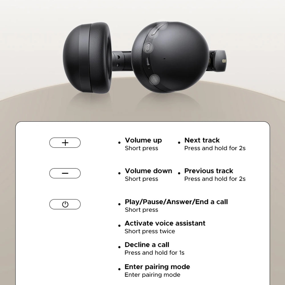 Handsfree Bluetooth UGREEN HiTune Max 2 HP205, MultiPoint, A2DP, ANC, Negru
