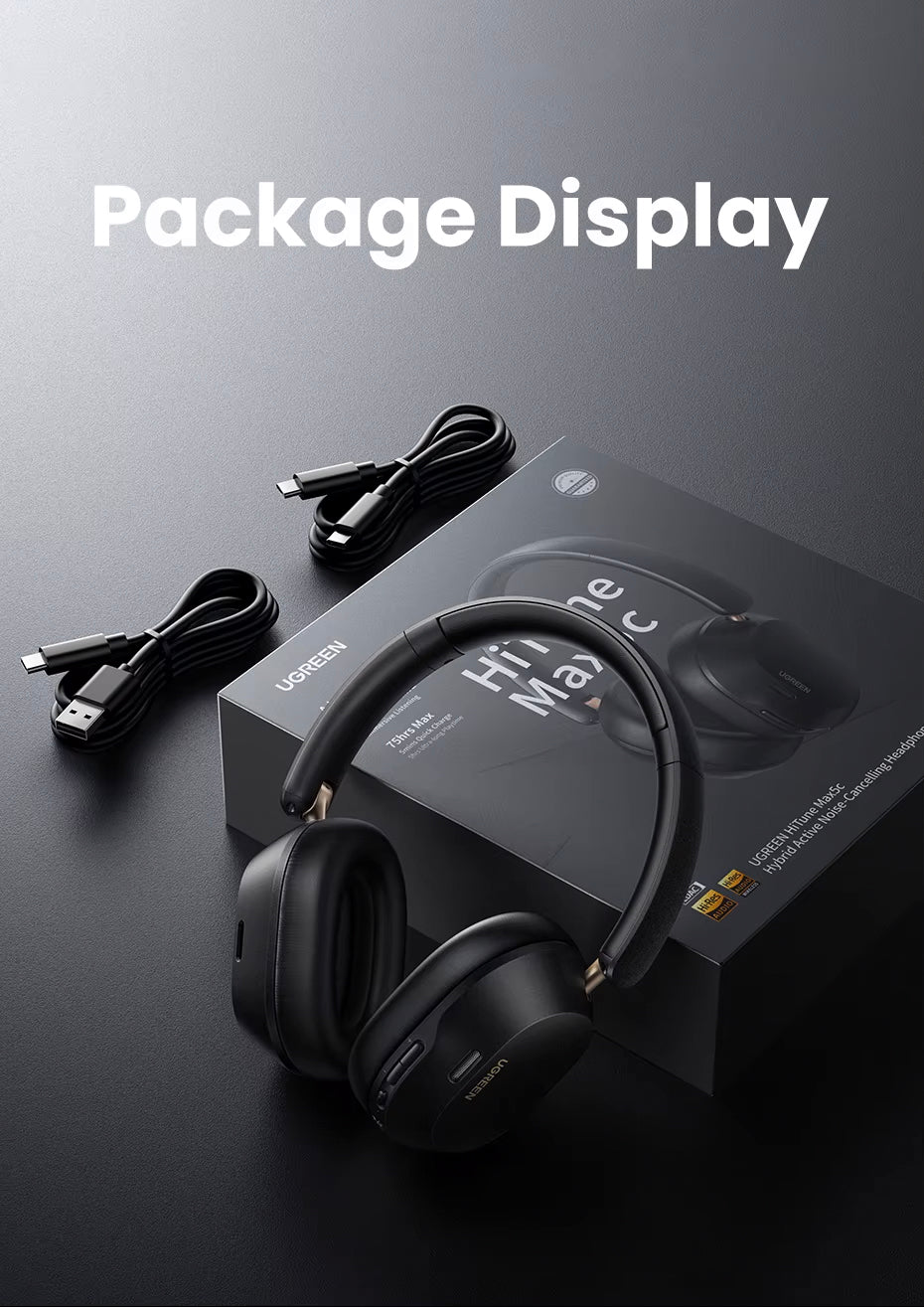 Handsfree Bluetooth UGREEN HP203, A2DP, ANC, Negru