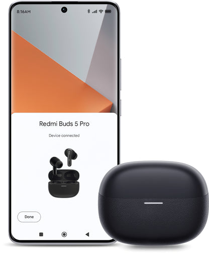 Zestaw głośnomówiący Bluetooth Xiaomi Redmi Buds 5 Pro, TWS, ANC, czarny BHR7660GL