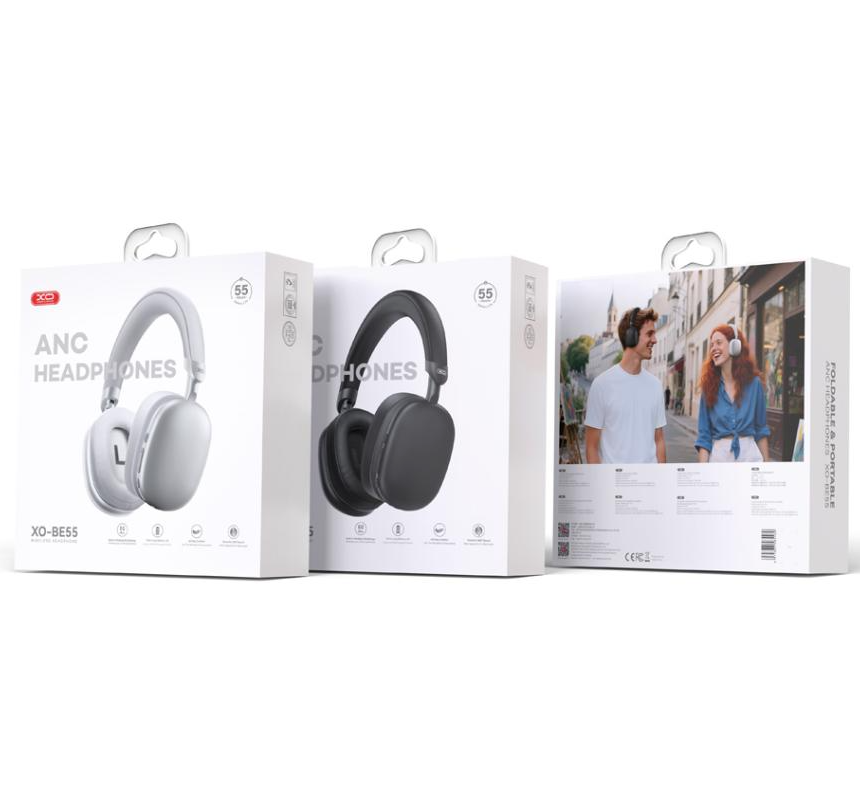 Handsfree Bluetooth XO Design BE55, A2DP, ANC, Argintiu