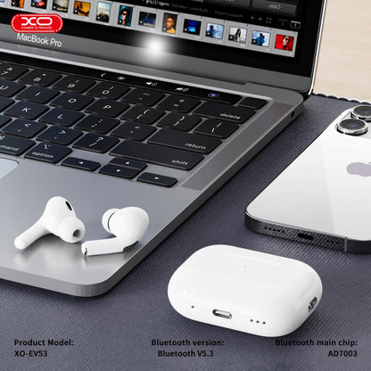 Handsfree Bluetooth XO Design EV53, TWS, ANC, Alb