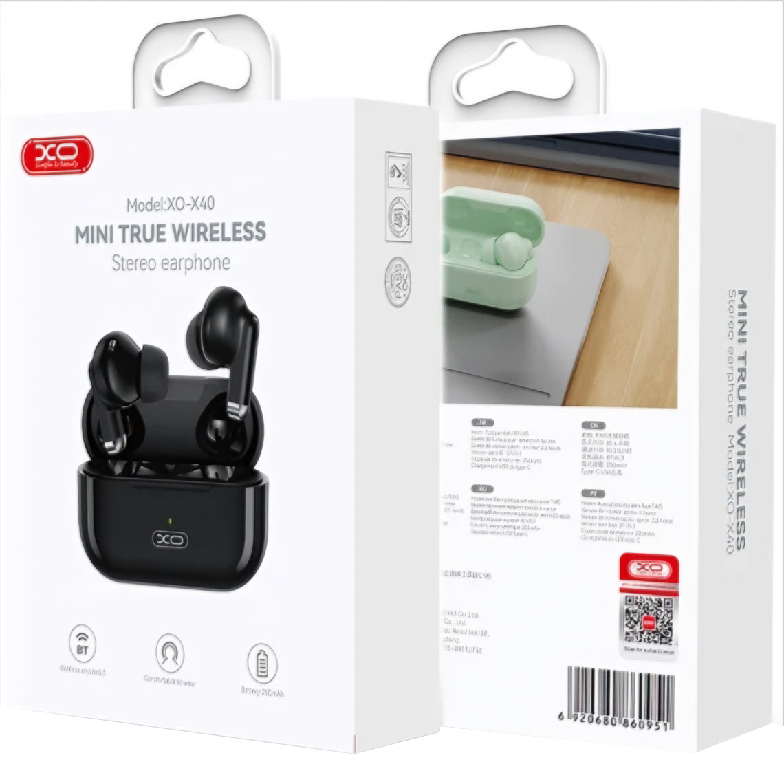 Handsfree Bluetooth XO Design X40, TWS, Negru