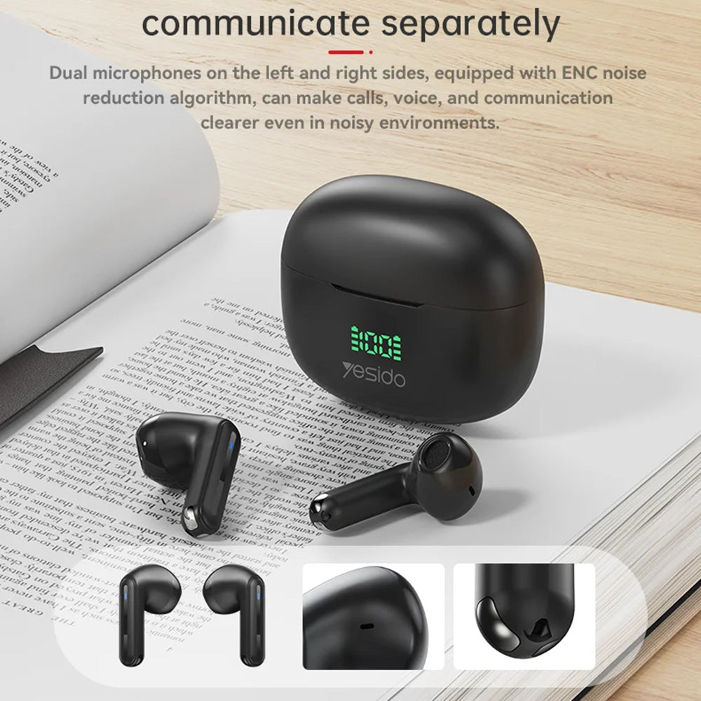 Handsfree Bluetooth Yesido TWS19, TWS, Negru