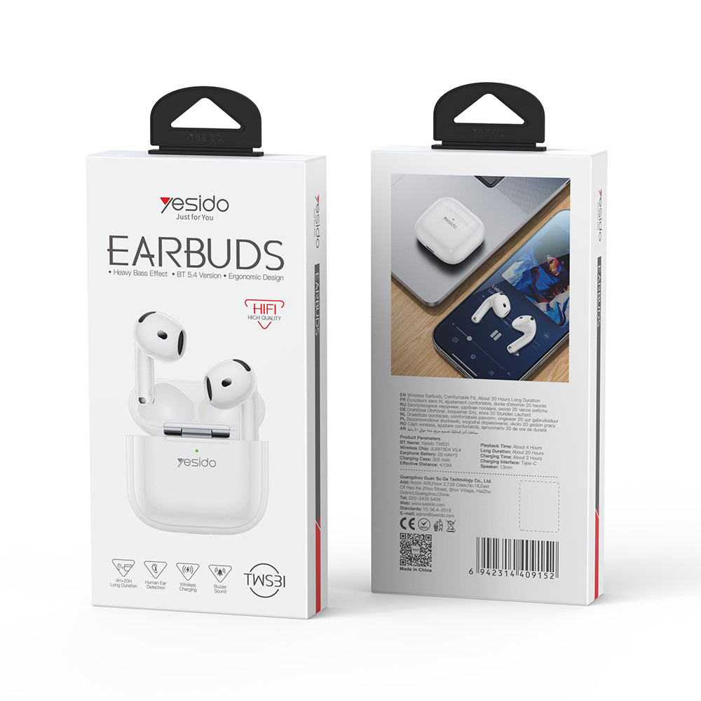 Handsfree Bluetooth Yesido TWS31, TWS, Alb