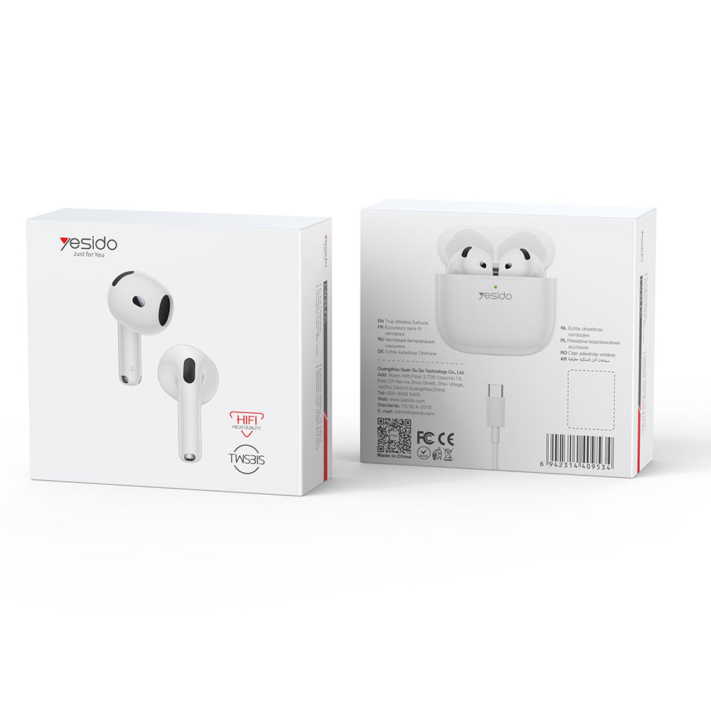 Handsfree Bluetooth Yesido TWS31S, TWS, Alb