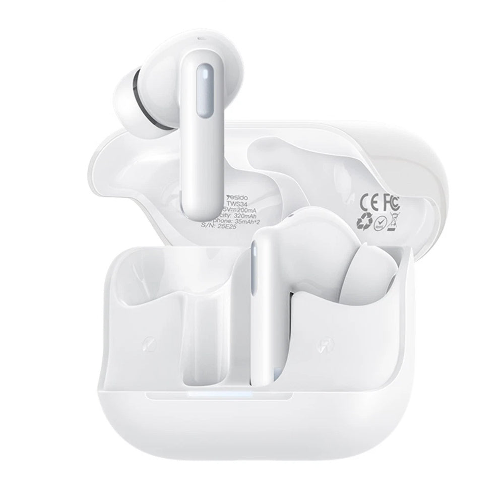 Handsfree Bluetooth Yesido TWS34, TWS, ANC, Alb