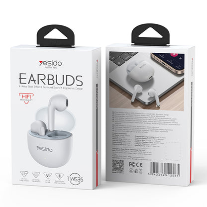 Handsfree Bluetooth Yesido TWS35, TWS, Alb
