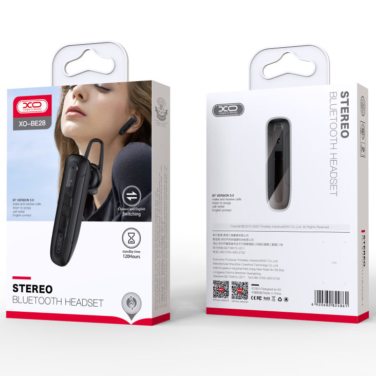Handsfree Bluetooth XO Design BE28, A2DP, Negru