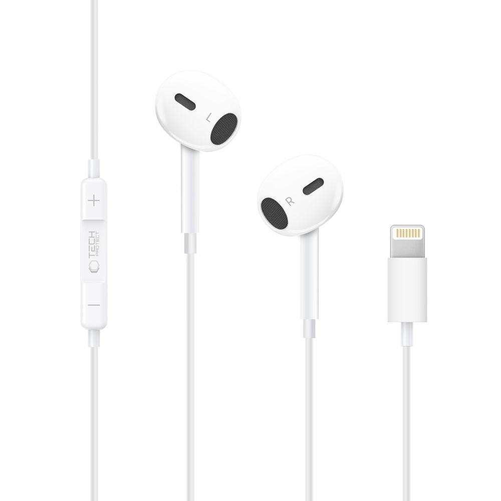 Handsfree Lightning Tech-Protect Ultraboost Core G2, Alb