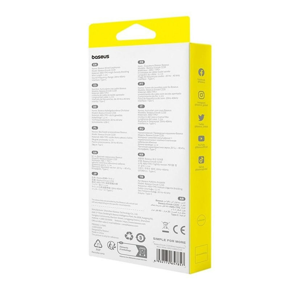 Handsfree USB-C Baseus Encok CZ20, Alb A00171400213-00