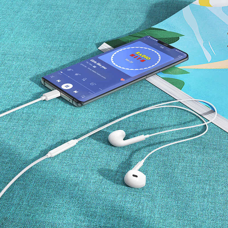 Handsfree USB-C Borofone BM100 Max Fuente, Alb