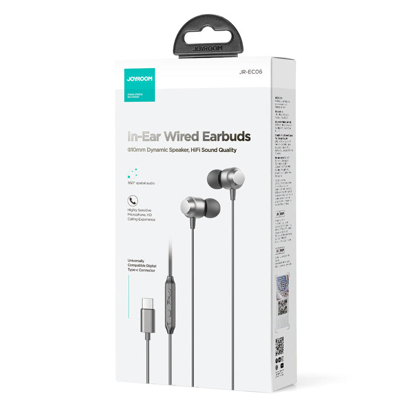 Handsfree USB-C Joyroom JR-EC06, Gri