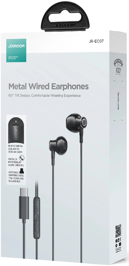 Handsfree USB-C Joyroom JR-EC07, Negru