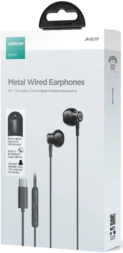 Handsfree USB-C Joyroom JR-EC07, Negru