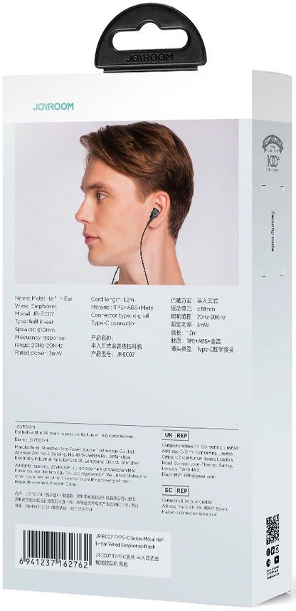 Handsfree USB-C Joyroom JR-EC07, Negru