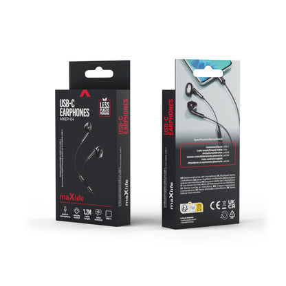 Handsfree USB-C MaXlife MXEP-04, Negru