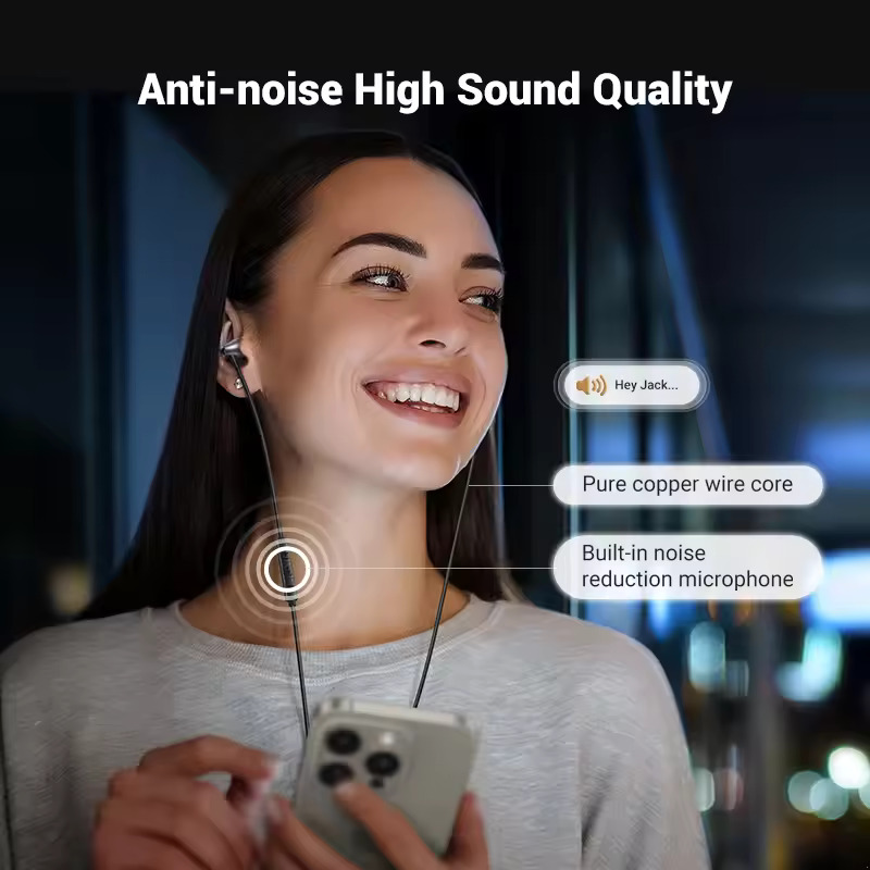 Handsfree USB-C UGREEN EP105, Negru