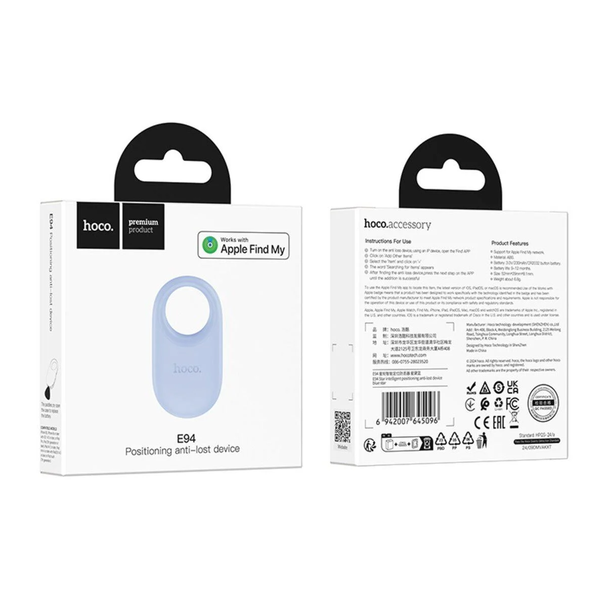 HOCO SmartTag E94 pentru iOS Series, Albastru
