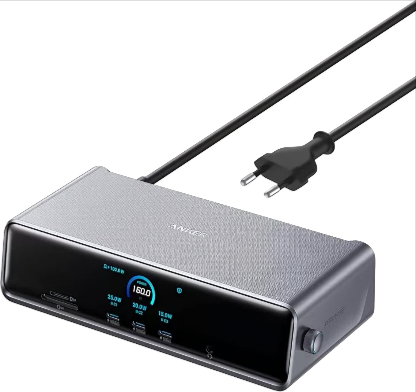 Hub Multifunctional Anker Prime, 3 x USB-A - 4 x USB-C - 1 x Display Port - 2 x HDMI - 1 x Jack 3.5mm - 1 x RJ45 - 1 x SD - 1 x microSD, Gri A83B33A1