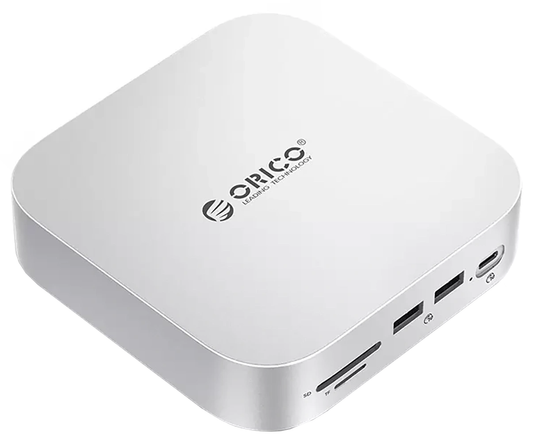 Hub Multifunctional Orico MiniLink M48PR pentru Apple Mac Mini M4, 9in1, Argintiu