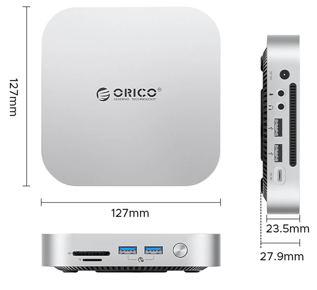Hub Multifunctional Orico MiniLink M49P pentru Apple Mac Mini M4, 9in1, Argintiu