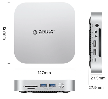 Hub Multifunctional Orico MiniLink M49P pentru Apple Mac Mini M4, 9in1, Argintiu