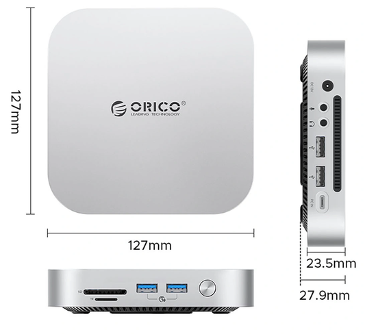 Hub Multifunctional Orico MiniLink M49P pentru Apple Mac Mini M4, 9in1, Argintiu
