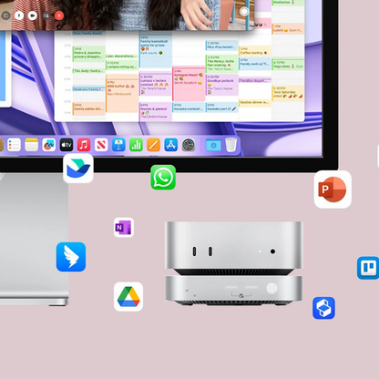 Hub Multifunctional Orico MiniLink M49P pentru Apple Mac Mini M4, 9in1, Argintiu