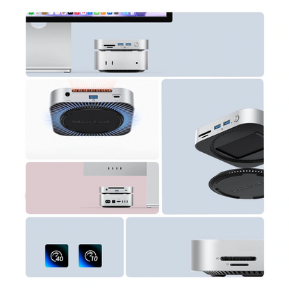 Hub Multifunctional Orico MiniLink M49P pentru Apple Mac Mini M4, 9in1, Argintiu