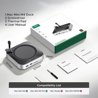 Hub Multifunctional UGREEN CM841A (95094) pentru Apple Mac Mini M4 / Pro, 10in1, Gri