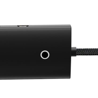 Hub USB Baseus Lite, 4 x USB-A 3.0 - 1 x USB-C, 1m, Negru WKQX030101