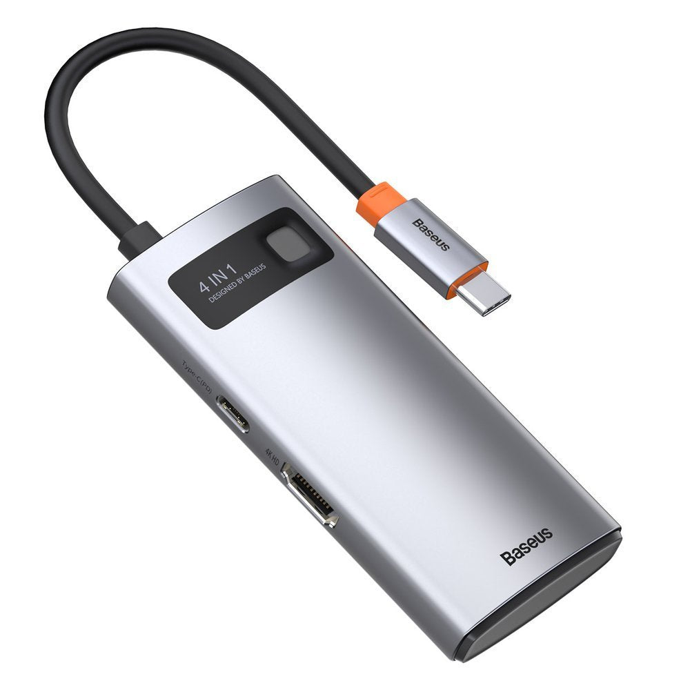 Hub USB-C Baseus Metal Gleam, 2 x USB-A - 1 x USB-C - 1 x HDMI, Gri CAHUB-CY0G