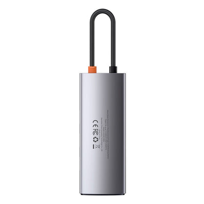 Hub USB-C Baseus Metal Gleam, 3 x USB-A 3.0 - 1 x USB-C - 1 x HDMI - 1 x RJ45, Gri CAHUB-CW0G