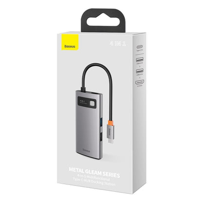 Hub USB-C Baseus Metal Gleam, 2 x USB-A - 1 x USB-C - 1 x HDMI, Gri CAHUB-CY0G