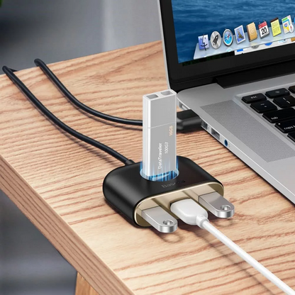 Hub USB Baseus Square, 1 x USB-A 3.0 - 3 x USB-A, Negru CAHUB-AY01