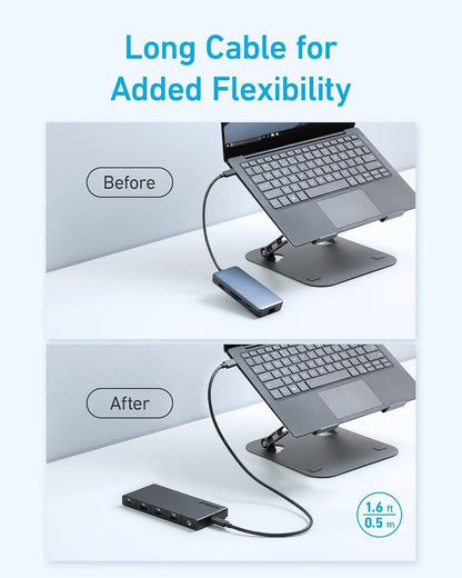 Hub USB-C Anker, 1 x USB-A 3.0 - 2 x USB-A - 3 x USB-C - 2 x HDMI - 1 x RJ45 - 1 x SD, Negru A83A2G11